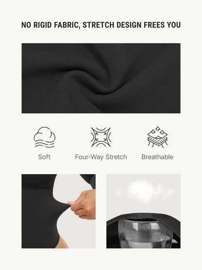 Selucy™ Seamless Long Sleeve Tummy Control Thong Bodysuit