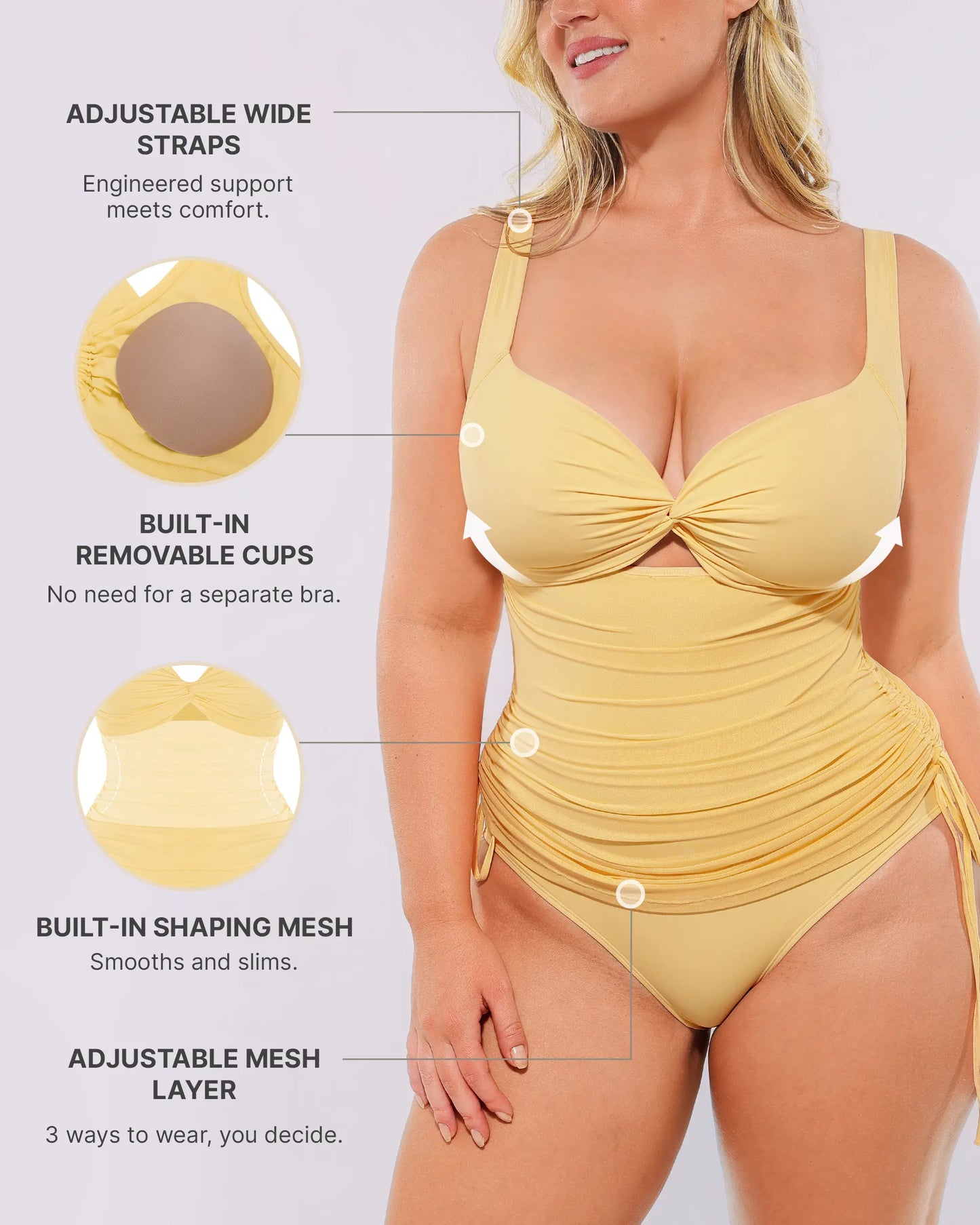 Selucy™ All-In-One Mesh Wrap Shaping Swimsuit