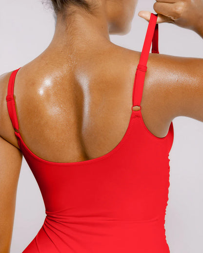 Selucy™ Ribbed Cutout-Front Shaping Swimsuit
