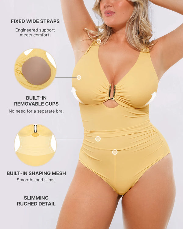 Selucy™ - Ruched U-Wire Shaping Swimsuit