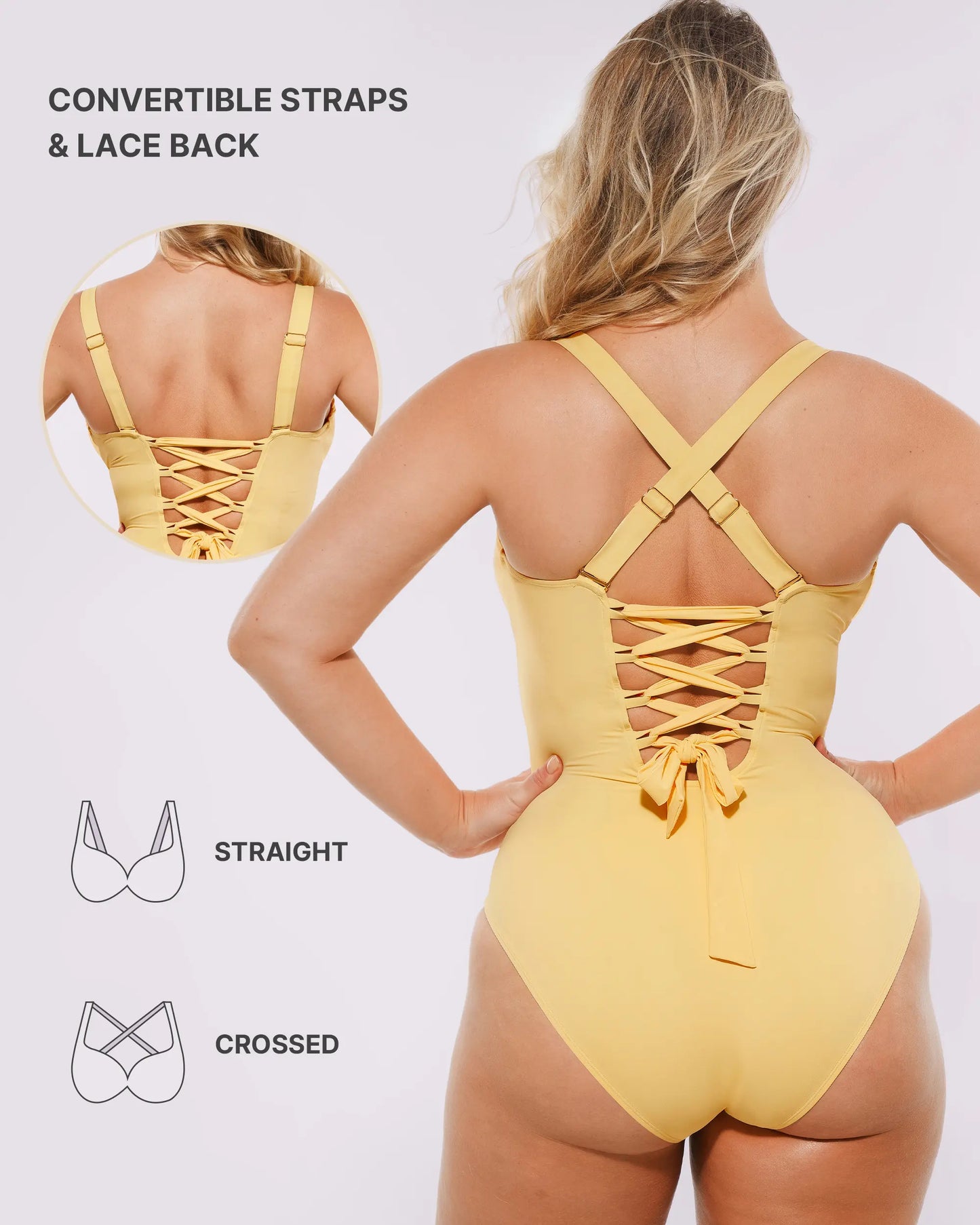 Selucy™ Ruched V-Neck Shaping Swimsuit